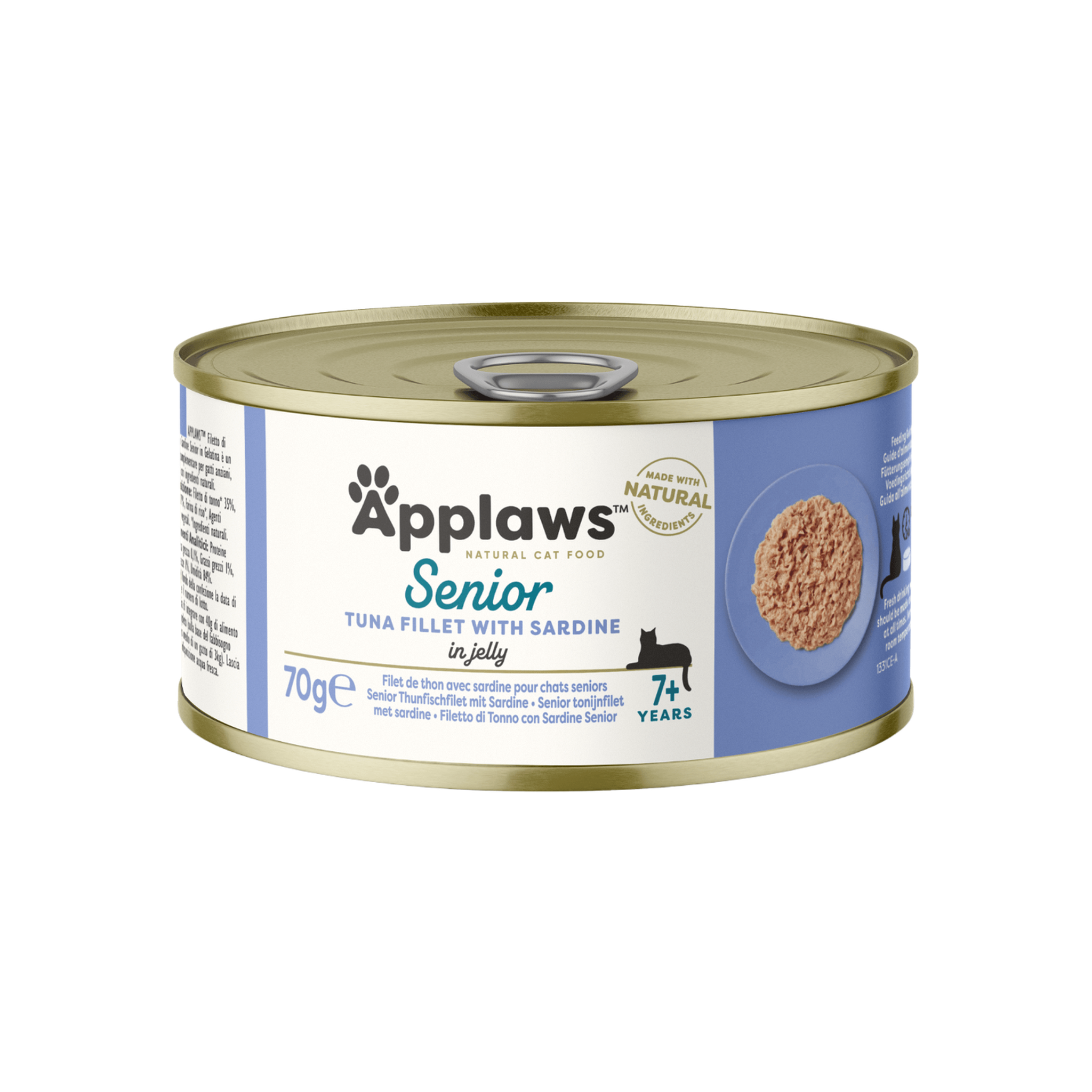 Filet de thon et sardine en gelée pour chats seniors