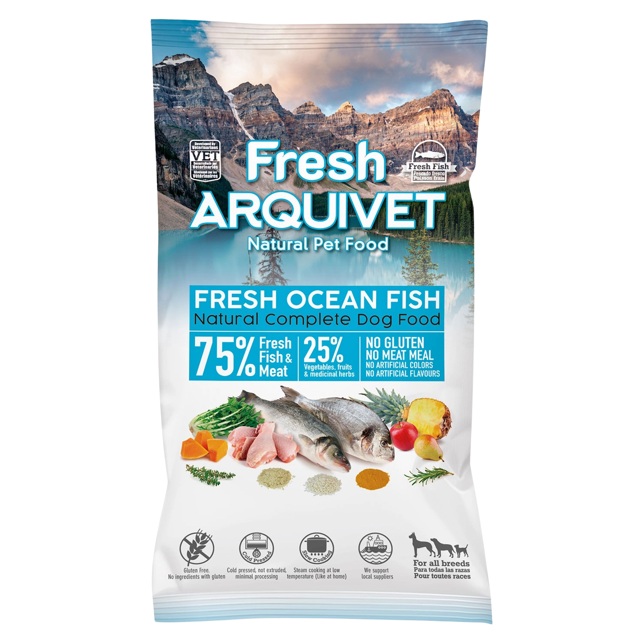 Croquettes semi-humides au poisson frais de la mer pour chiens