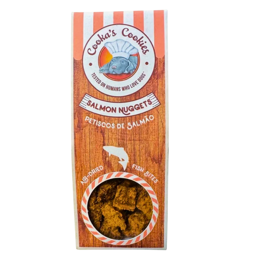 Bouchées de saumon et cabillaud séchées pour chiens