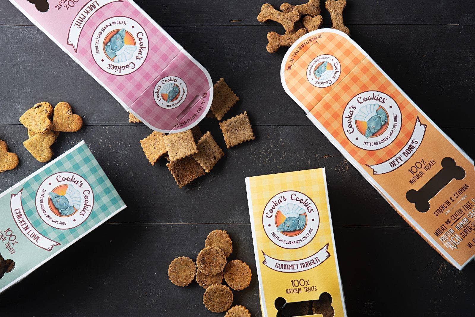 Biscuits croquants au bœuf en forme d’os