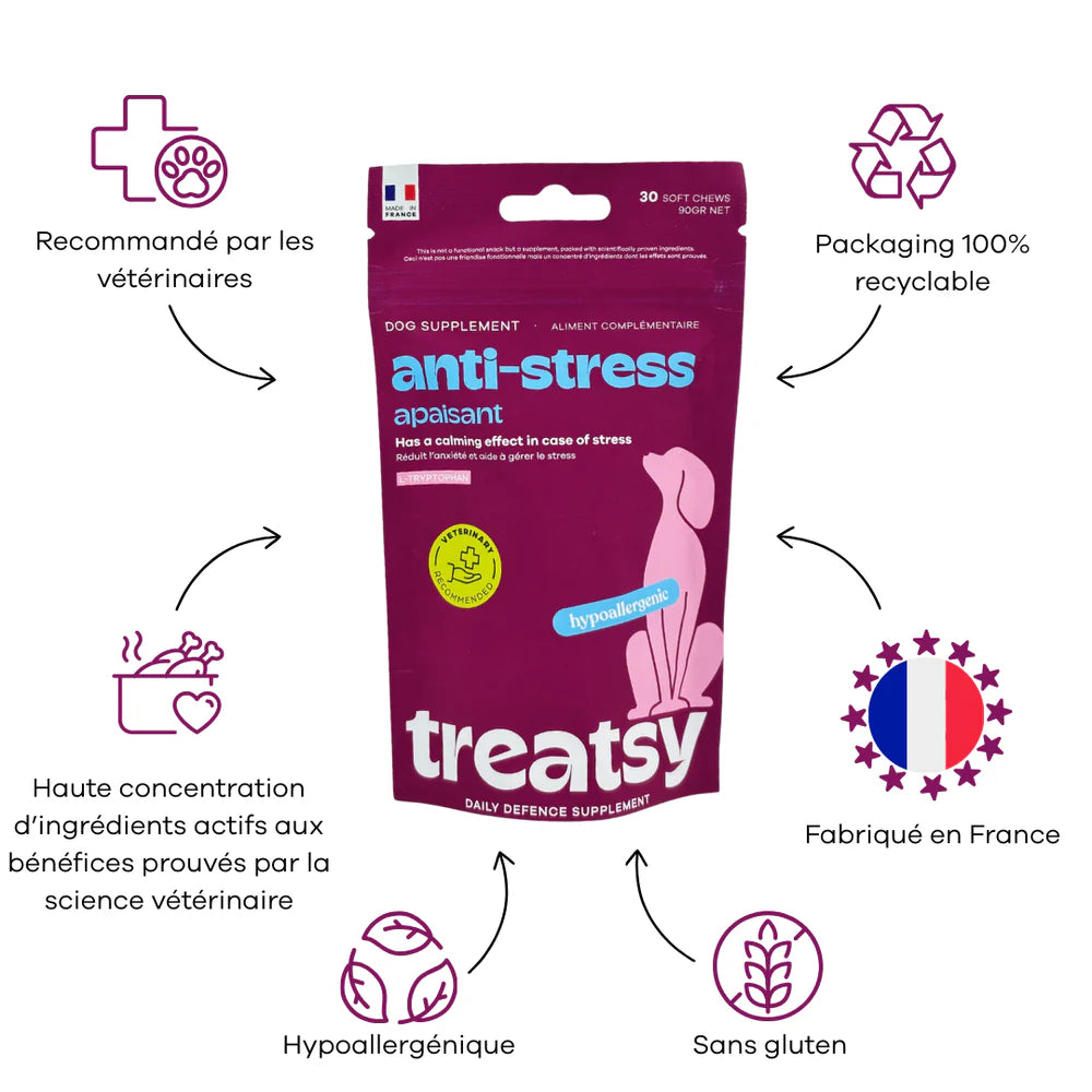 Complément alimentaire anti-stress pour chiens
