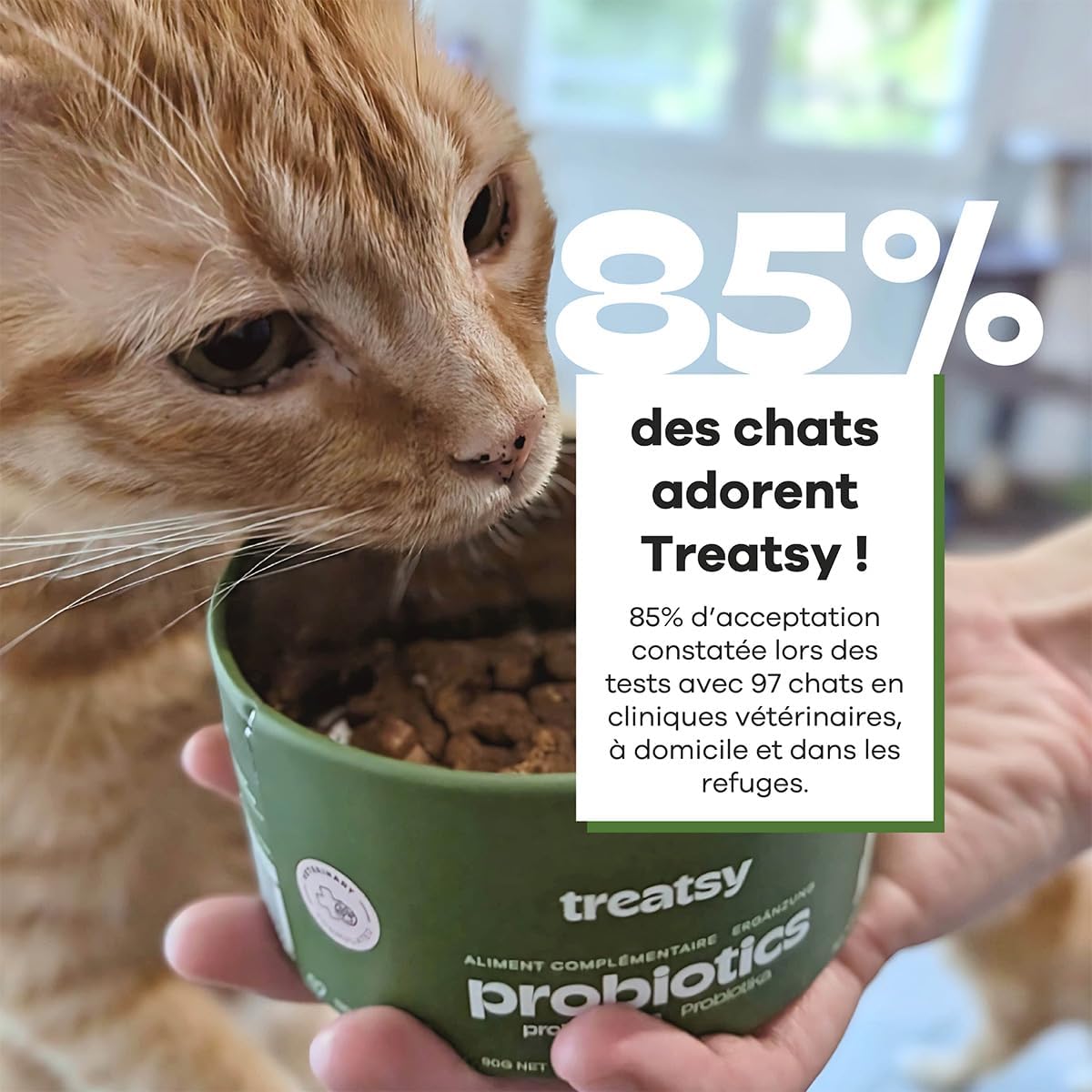 Complément alimentaire probiotiques au poisson et poulet pour chats