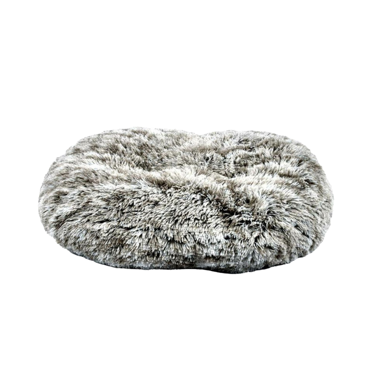 Coussin ovale imitation fourrure