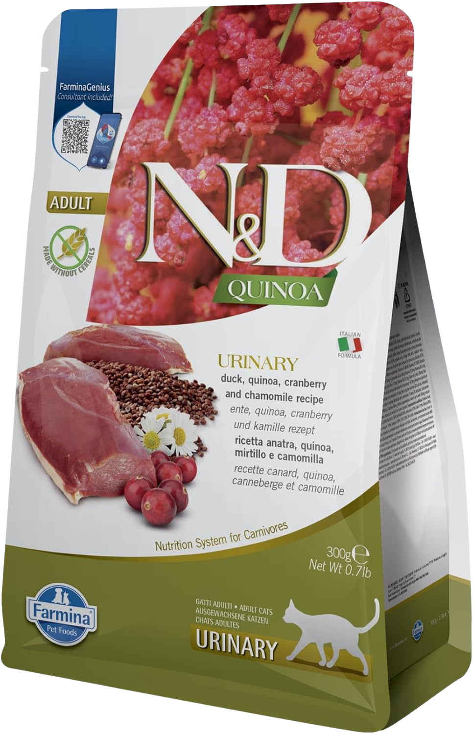 Croquettes canard et quinoa santé urinaire des chats adultes