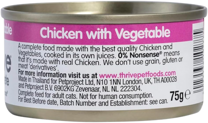 Émincé de poulet aux légumes pour chats adultes