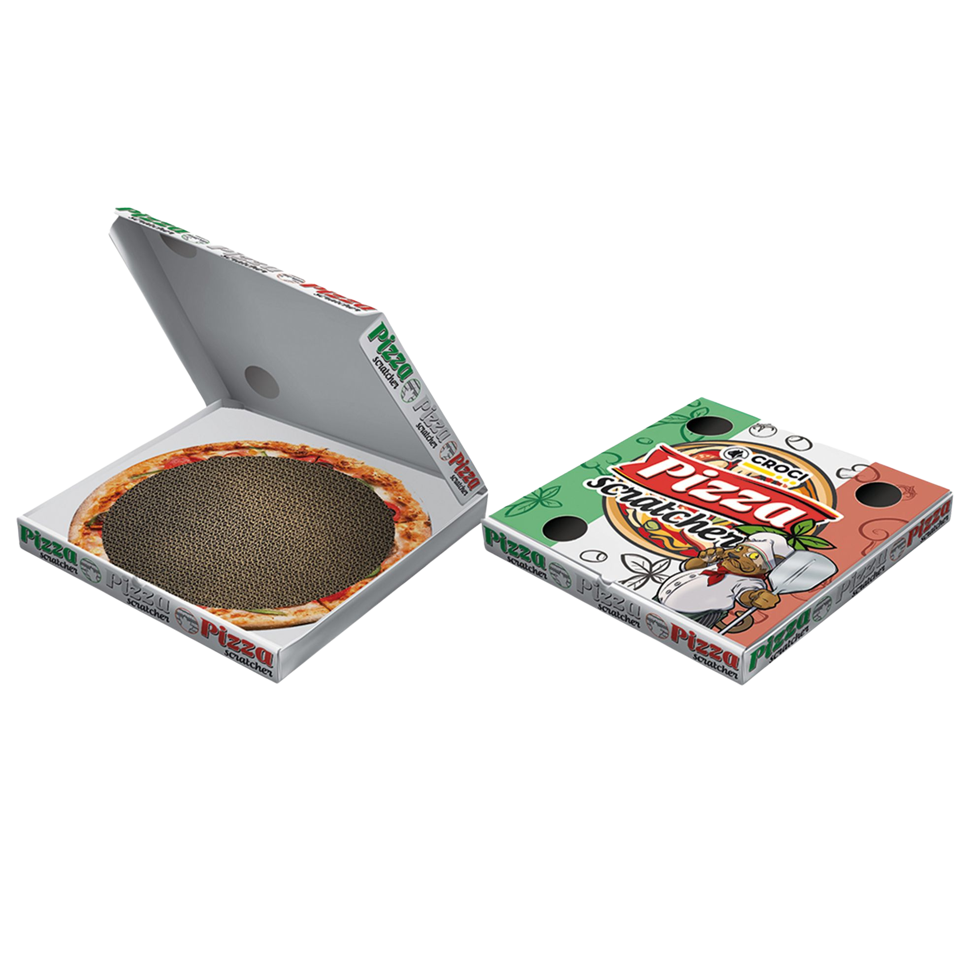 Griffoir carton boîte à pizza pour chats