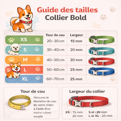 Collier réglable rembourré pour chiens