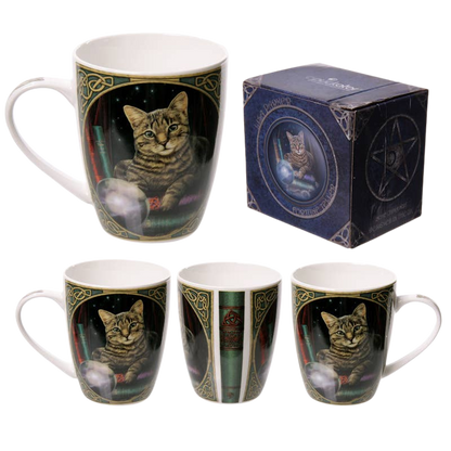 Mug en porcelaine chat et boule de cristal