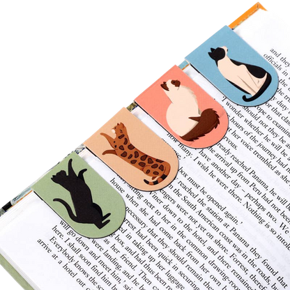 Lot de 4 marque-pages magnétiques chats