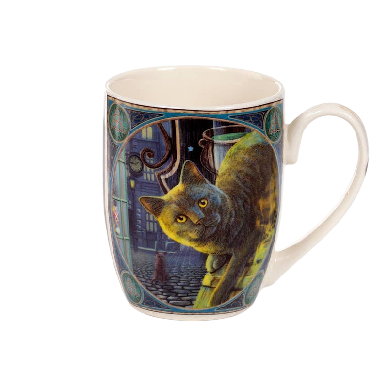 Mug en porcelaine chat et chaudron rouillé