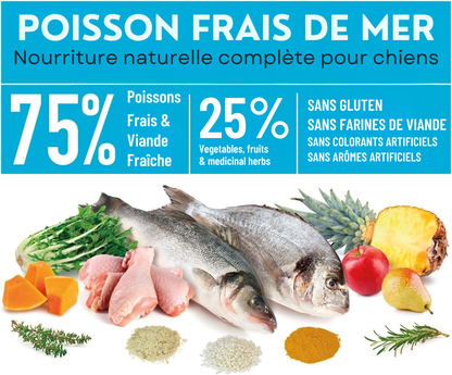 Croquettes semi-humides au poisson frais de la mer pour chiens