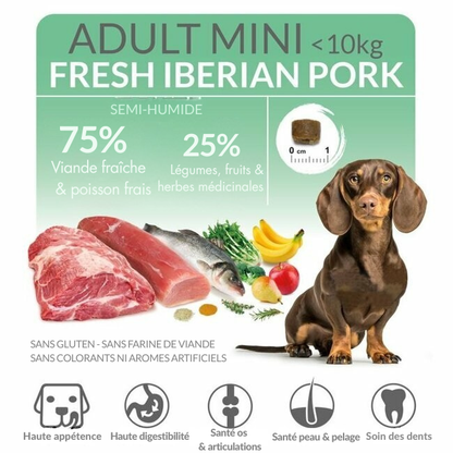 Croquettes semi-humides au porc ibérique pour petits chiens adultes