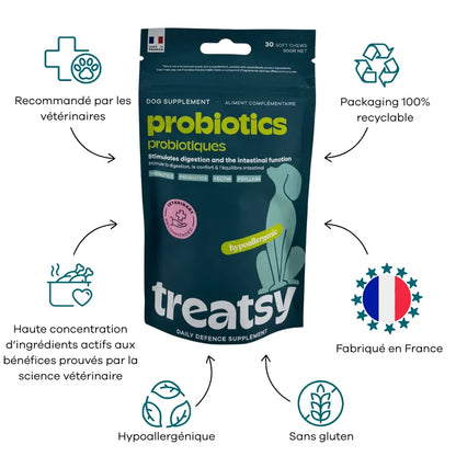 Complément alimentaire probiotiques pour chiens